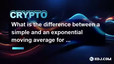 What is the difference between a simple and an exponential moving average for BTC?