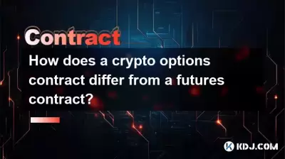 How does a crypto options contract differ from a futures contract?