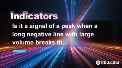 Ist es ein Signal eines Peaks, wenn eine lange negative Linie mit großem Volumen die steigende Trendlinie durchbricht?