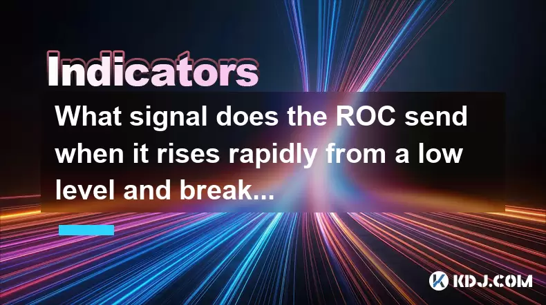 What signal does the ROC send when it rises rapidly from a low level and breaks through the zero axis? What signal does the ROC send when it rises rapidly from a low level and breaks through the zero axis?