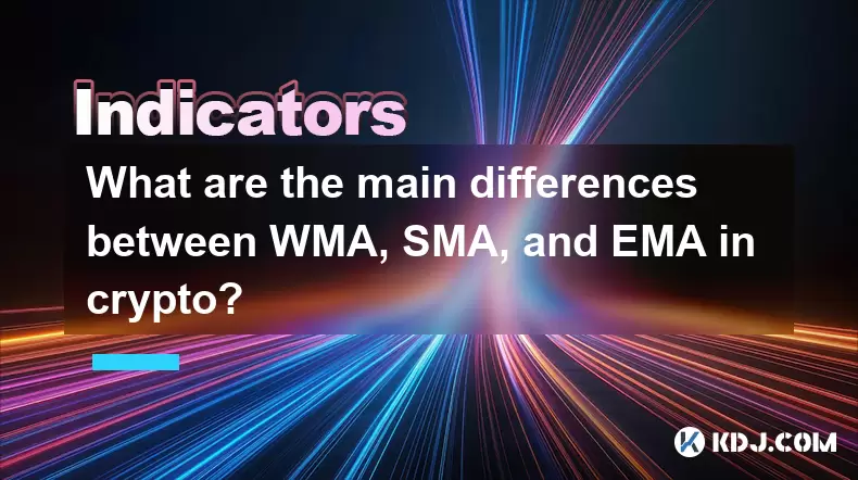 암호화에서 WMA, SMA 및 EMA의 주요 차이점은 무엇입니까? 암호화에서 WMA, SMA 및 EMA의 주요 차이점은 무엇입니까?