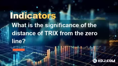 What is the significance of the distance of TRIX from the zero line?