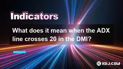 What does it mean when the ADX line crosses 20 in the DMI?