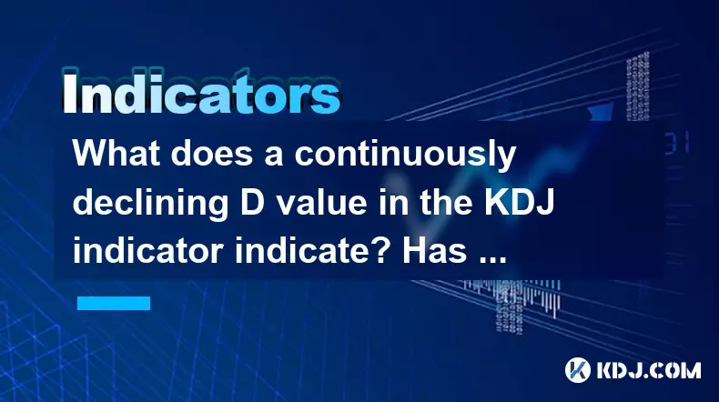 KDJ指标指示的D值不断下降的D值持续下降?趋势变成看跌了吗? KDJ指标指示的D值不断下降的D值持续下降?趋势变成看跌了吗?