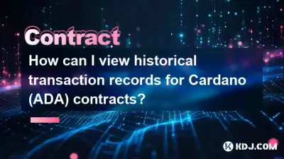 How can I view historical transaction records for Cardano (ADA) contracts?