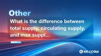 What is the difference between total supply, circulating supply, and max supply of a token?