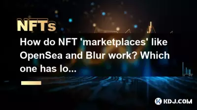 How do NFT 'marketplaces' like OpenSea and Blur work? Which one has lower fees?