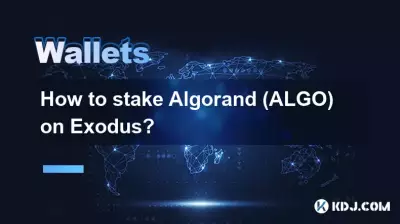 Comment miser Algorand (ALGO) sur Exodus ?