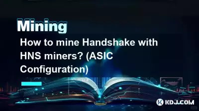 HNS 채굴기로 핸드셰이크를 채굴하는 방법은 무엇입니까? (ASIC 구성)