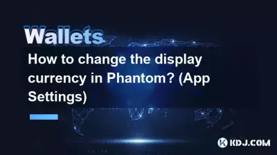 如何更改 Phantom 中的显示货币？ （应用程序设置）