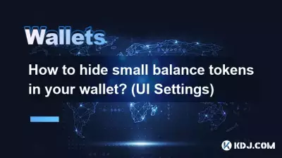 Comment cacher les petits jetons de solde dans votre portefeuille ? (Paramètres de l'interface utilisateur)