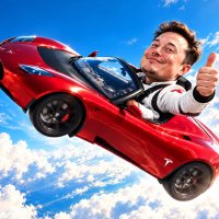 Flying Elon with Tesla